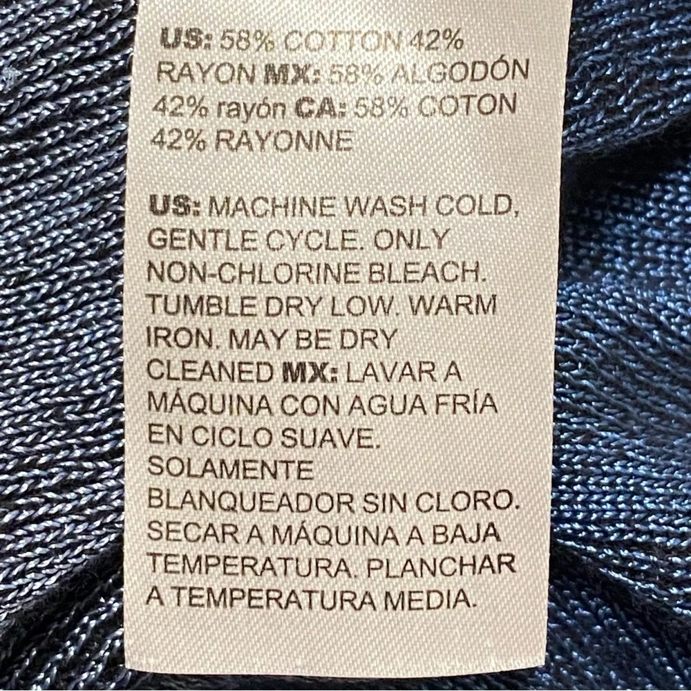 Chicos Blue Green Striped Open Front Cardigan Sweater Jacket Size 0